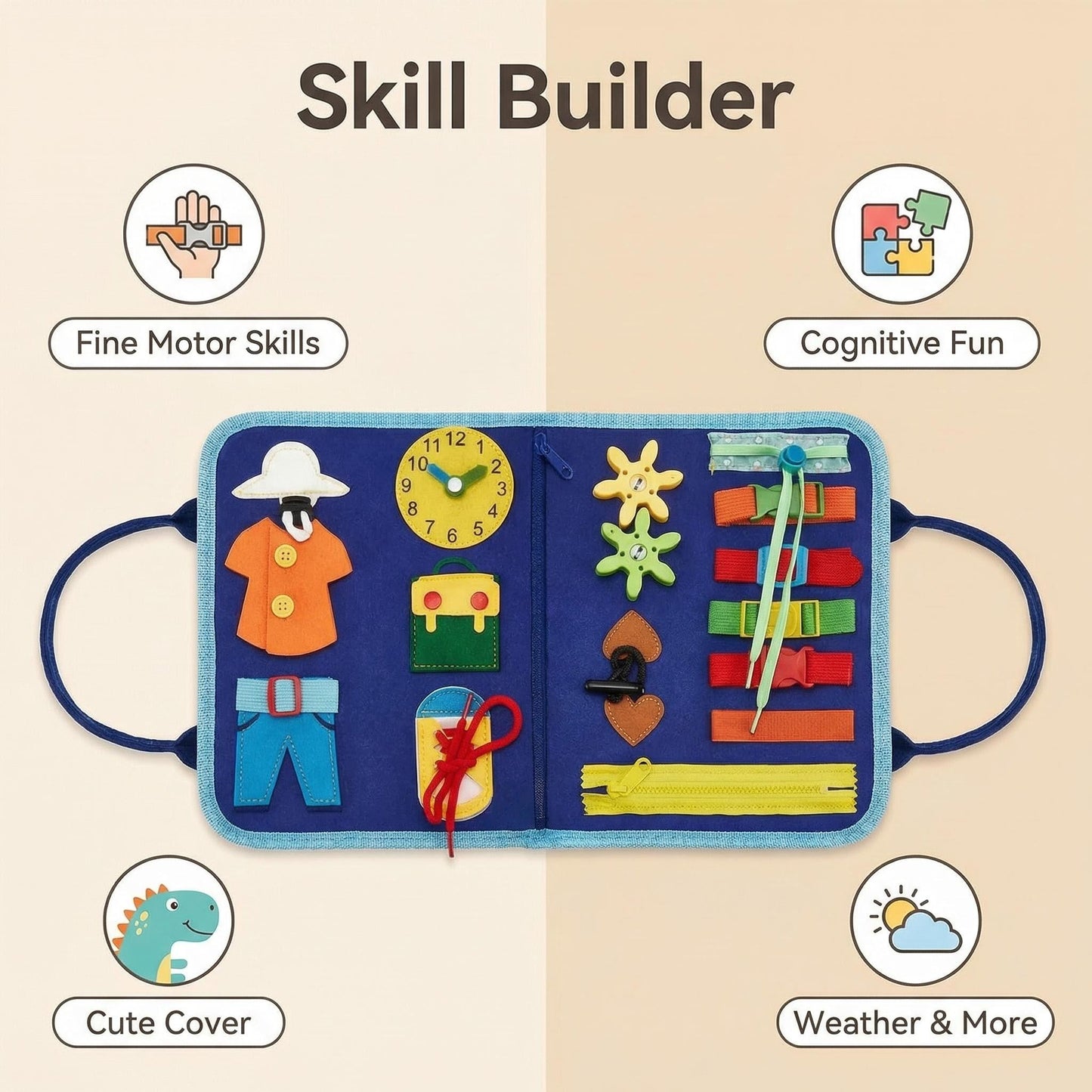 POKOZA™ Montessori Busy Board